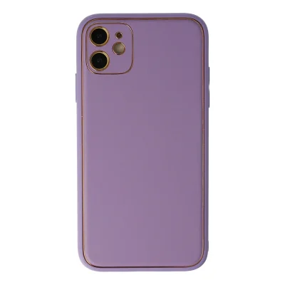 BUĞZ İphone 12 Kılıf Coco Deri Silikon Kapak - Lila