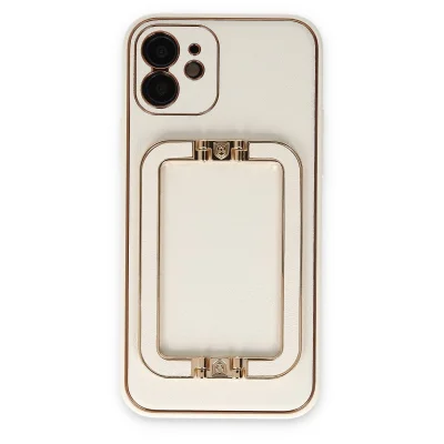 BUĞZ İphone 12 Kılıf Coco Elit Kapak - Beyaz