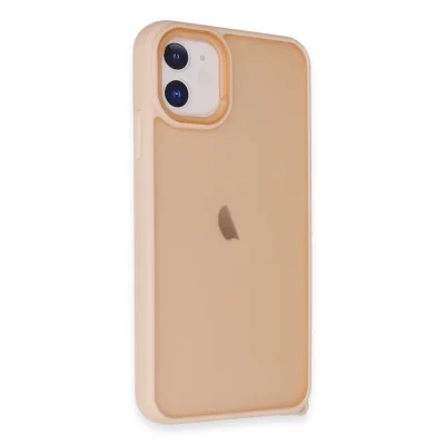 BUĞZ İphone 12 Kılıf Elegant Kapak - Pudra