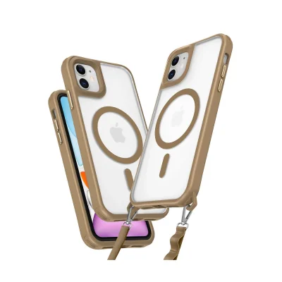 BUĞZ İphone 12 Kılıf Enka Magsafe Silikon Kılıf - Desert