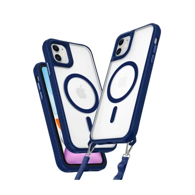 BUĞZ İphone 12 Kılıf Enka Magsafe Silikon Kılıf - Lacivert