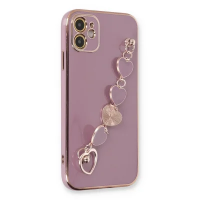 BUĞZ İphone 12 Kılıf Esila Silikon - Mor