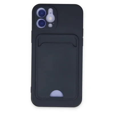 BUĞZ İphone 12 Kılıf Kelvin Kartvizitli Silikon - Lacivert