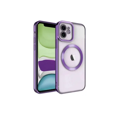 BUĞZ İphone 12 Kılıf Kross Magneticsafe Kapak - Mor