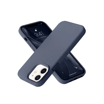 BUĞZ İphone 12 Kılıf Nano İçi Kadife Silikon - Lacivert