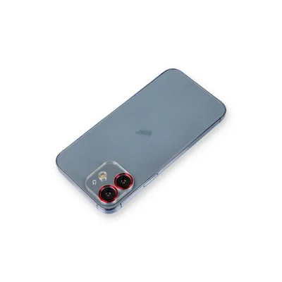 BUĞZ İphone 12 Metal Kamera Lens Koruma Cam - Kırmızı