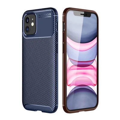 BUĞZ İphone 12 Mini Kılıf Auto Focus Karbon Kapak - Lacivert