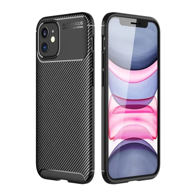 BUĞZ İphone 12 Mini Kılıf Auto Focus Karbon Kapak - Siyah