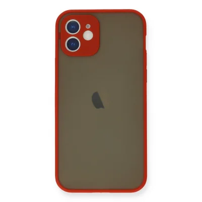 BUĞZ İphone 12 Mini Kılıf Montreal Silikon Kapak - Kırmızı
