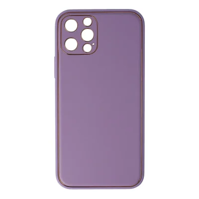 BUĞZ İphone 12 Pro Kılıf Coco Deri Silikon Kapak - Lila