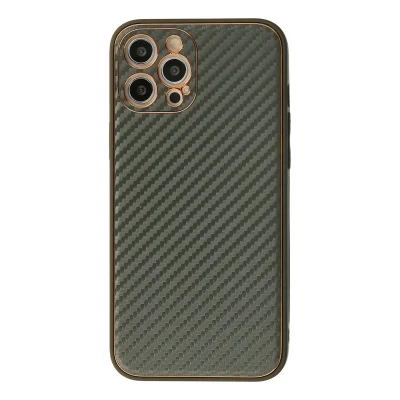 BUĞZ İphone 12 Pro Kılıf Coco Karbon Silikon - Füme