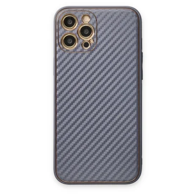 BUĞZ İphone 12 Pro Kılıf Coco Karbon Silikon - Gri