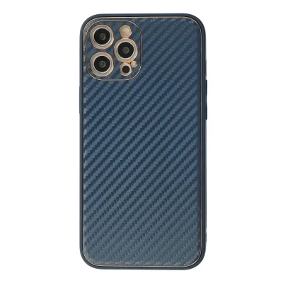 BUĞZ İphone 12 Pro Kılıf Coco Karbon Silikon - Mavi