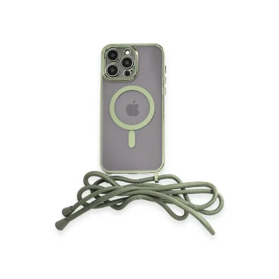 BUĞZ İphone 12 Pro Kılıf Divo Lazer Askılı Magsafe Kapak - Koyu Yeşil