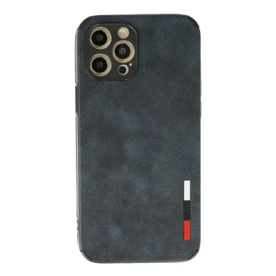 BUĞZ İphone 12 Pro Kılıf Loop Deri Silikon - Lacivert