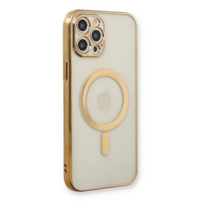 BUĞZ İphone 12 Pro Kılıf Magneticsafe Lazer Silikon - Gold
