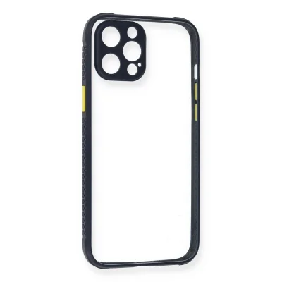 BUĞZ İphone 12 Pro Kılıf Miami Şeffaf Silikon - Lacivert