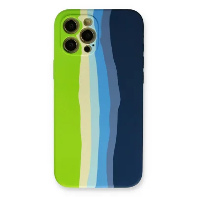 BUĞZ İphone 12 Pro Max Kılıf Ebruli Lansman Silikon - Yeşil-koyu Yeşil