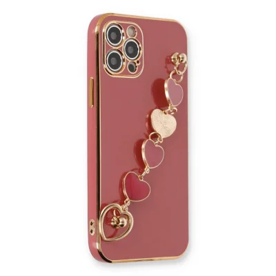 BUĞZ İphone 12 Pro Max Kılıf Esila Silikon - Kırmızı