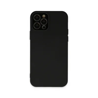 BUĞZ İphone 12 Pro Max Kılıf Lansman Glass Kapak - Siyah