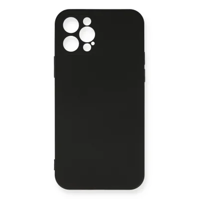 BUĞZ İphone 12 Pro Max Kılıf Nano İçi Kadife Silikon - Siyah