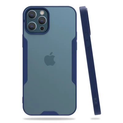 BUĞZ İphone 12 Pro Max Kılıf Platin Silikon - Lacivert
