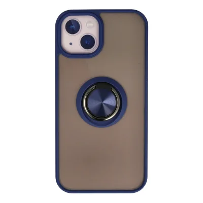 BUĞZ İphone 13 Kılıf Montreal Yüzüklü Silikon Kapak - Lacivert