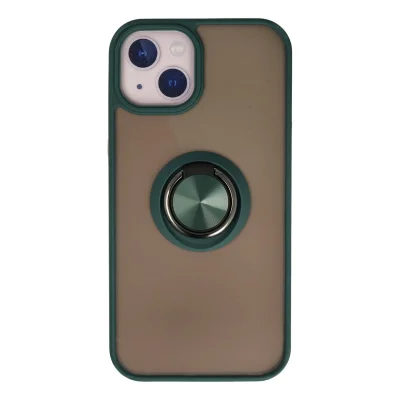 BUĞZ İphone 13 Kılıf Montreal Yüzüklü Silikon Kapak - Yeşil