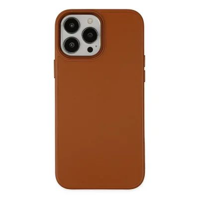 BUĞZ İphone 13 Pro Kılıf Asya Deri Silikon - Kahverengi