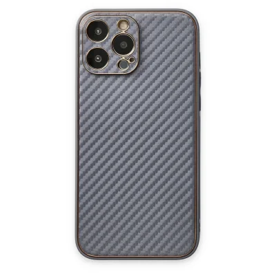 BUĞZ İphone 13 Pro Kılıf Coco Karbon Silikon - Gri