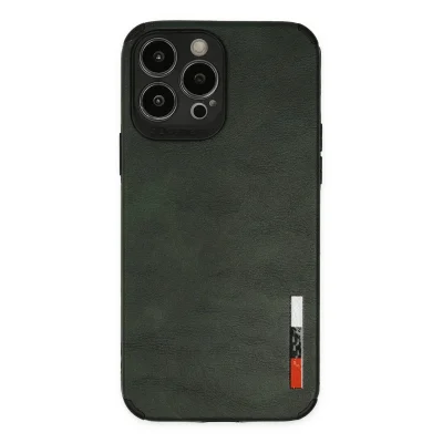 BUĞZ İphone 13 Pro Kılıf Loop Deri Silikon - Yeşil