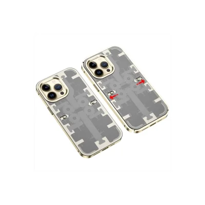 BUĞZ İphone 13 Pro Kılıf Mekanik Bumper Kapak - Gold