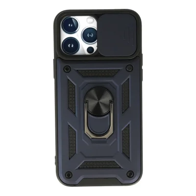 BUĞZ İphone 13 Pro Kılıf Pars Lens Yüzüklü Silikon - Lacivert