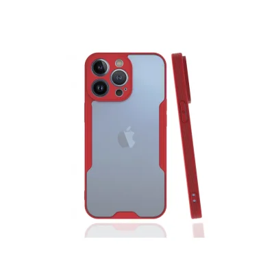 BUĞZ İphone 13 Pro Kılıf Platin Silikon - Kırmızı