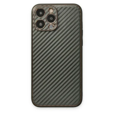 BUĞZ İphone 13 Pro Max Kılıf Coco Karbon Silikon - Füme