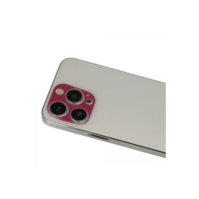 BUĞZ İphone 13 Pro Max Rainbow Kamera Lens Koruma Cam - Koyu Kırmızı