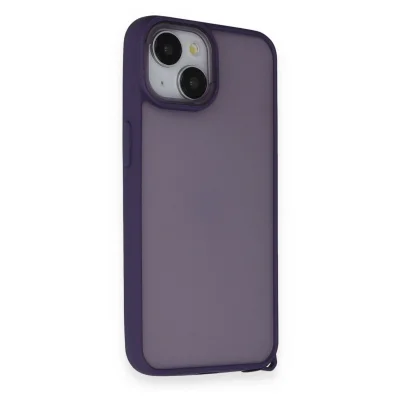 BUĞZ İphone 14 Kılıf Elegant Kapak - Derin Mor