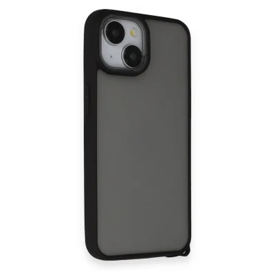 BUĞZ İphone 14 Kılıf Elegant Kapak - Siyah