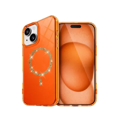 BUĞZ İphone 14 Live Diamond Magsafe Kapak - Turuncu