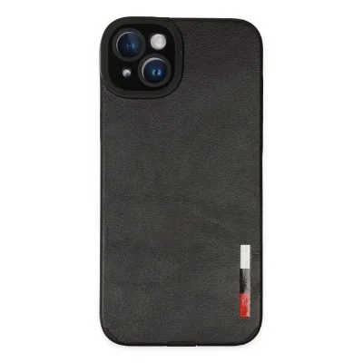 BUĞZ İphone 14 Plus Kılıf Loop Deri Silikon - Siyah