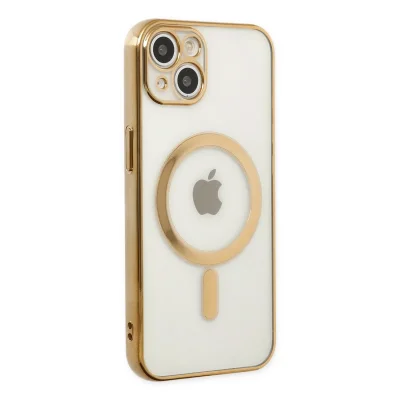 BUĞZ İphone 14 Plus Kılıf Magneticsafe Lazer Silikon - Gold