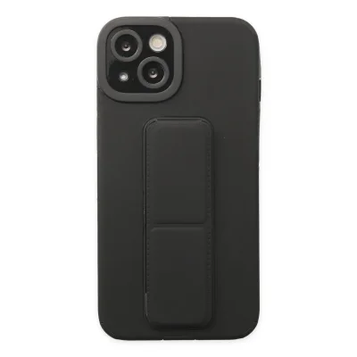 BUĞZ İphone 14 Plus Kılıf Mega Standlı Silikon - Siyah