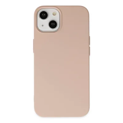BUĞZ İphone 14 Plus Kılıf Nano İçi Kadife Silikon - Pudra