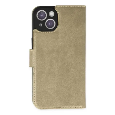 BUĞZ İphone 14 Plus Kılıf Trend S Plus Kapaklı Kılıf - Gold