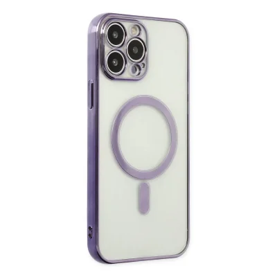 BUĞZ İphone 14 Pro Kılıf Magneticsafe Lazer Silikon - Mor