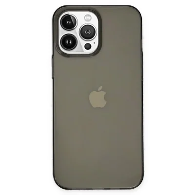 BUĞZ İphone 14 Pro Kılıf Pc Sert Şeffaf Kapak - Siyah