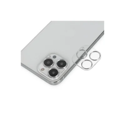 BUĞZ İphone 14 Pro Max Band Metal Kamera Lens - Gümüş