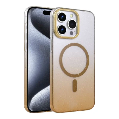 BUĞZ İphone 14 Pro Max Glossy Magsafe Kapak - Çöl Titanyum