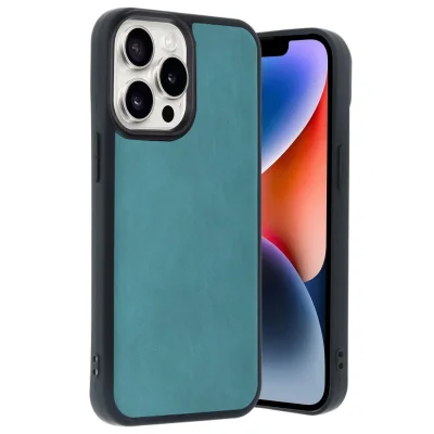 BUĞZ İphone 14 Pro Max Kılıf Aras Deri Kapak - Açık Yeşil