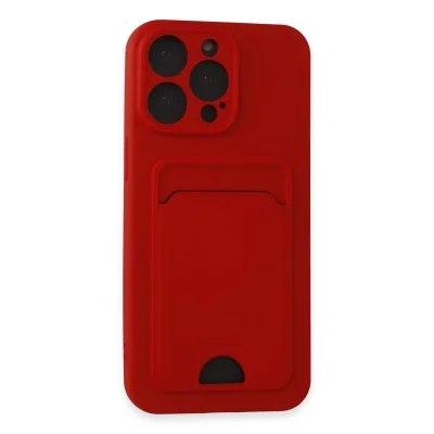 BUĞZ İphone 14 Pro Max Kılıf Kelvin Kartvizitli Silikon - Kırmızı